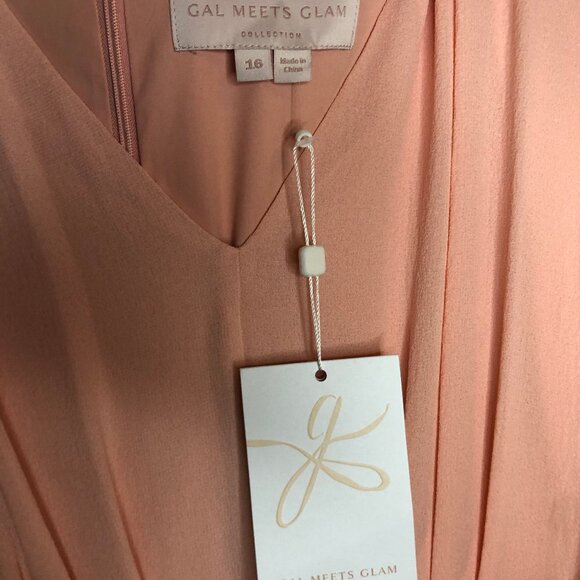 Gal Meets Glam Jane Dress Coral Plus Size 16 NWT - Picture 7 of 12